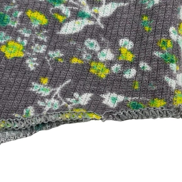 Vintage Y2K Damsel LARGE Scoop Neck Ribbed Knit Thermal Floral Ditsy Shirt - Picture 8 of 10